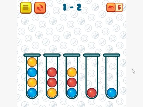 Сортировка шариков в колбах: логическая головоломка онлайн