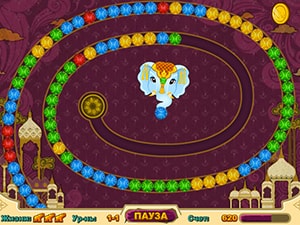 Индийские шарики Зума: Волшебное приключение в джунглях